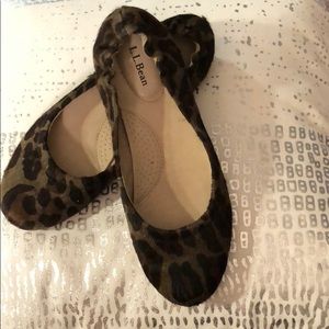 L.L.Bean animal print flats
